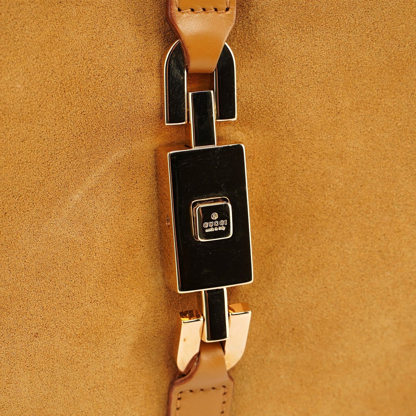 Beige Suede Jackie Chain Bag