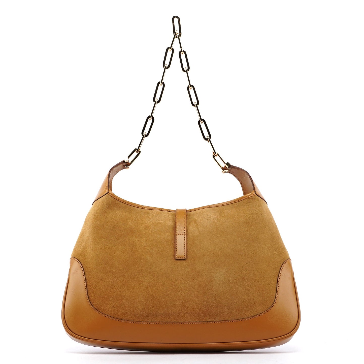 Beige Suede Jackie Chain Bag