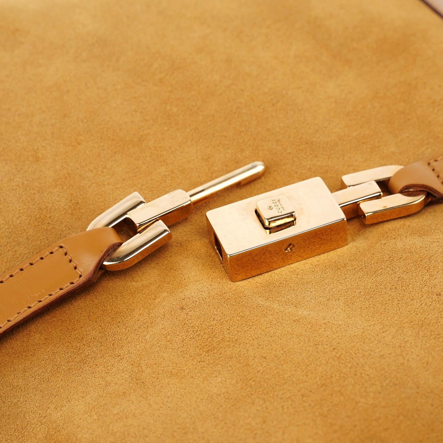 Beige Suede Jackie Chain Bag