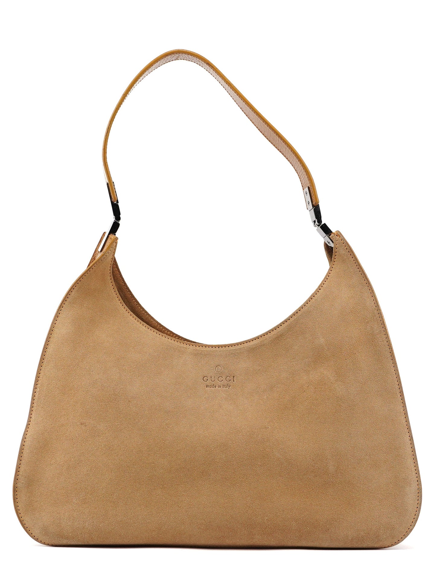 Beige Suede Shoulder Bag