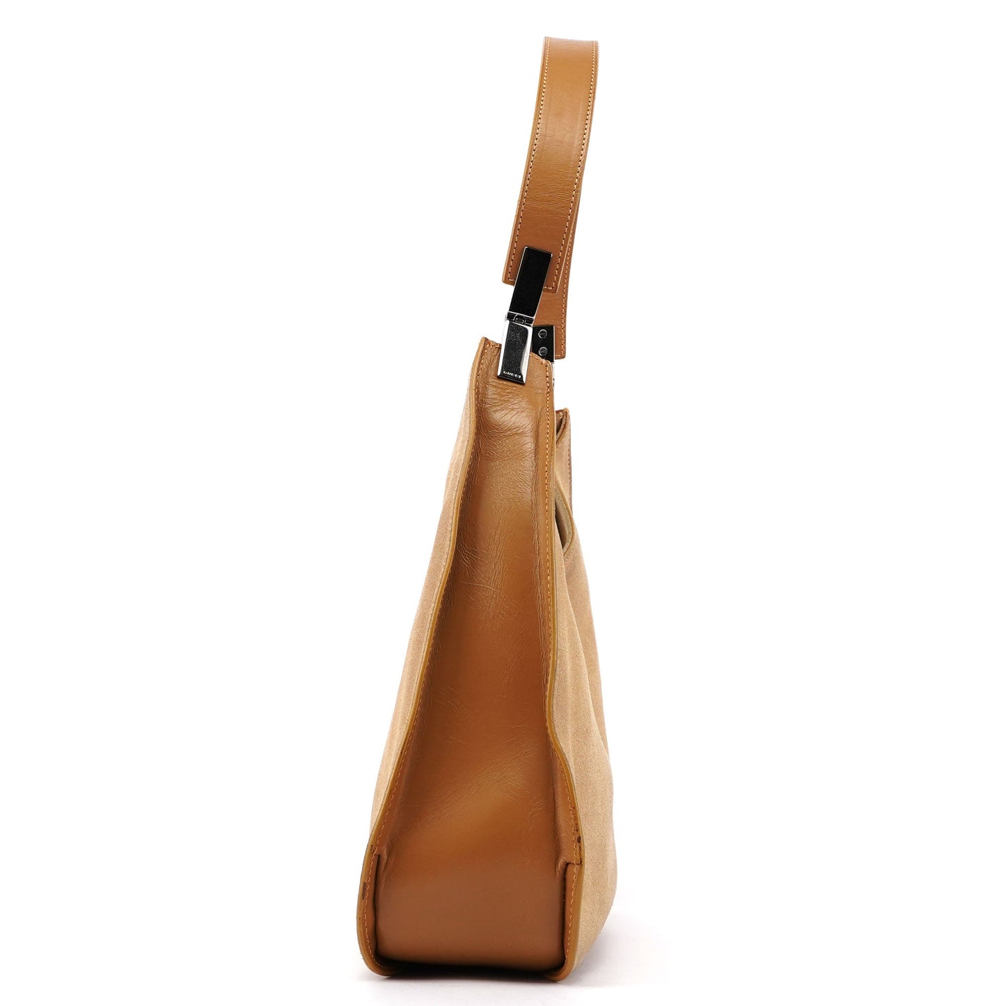 Beige Suede Shoulder Bag