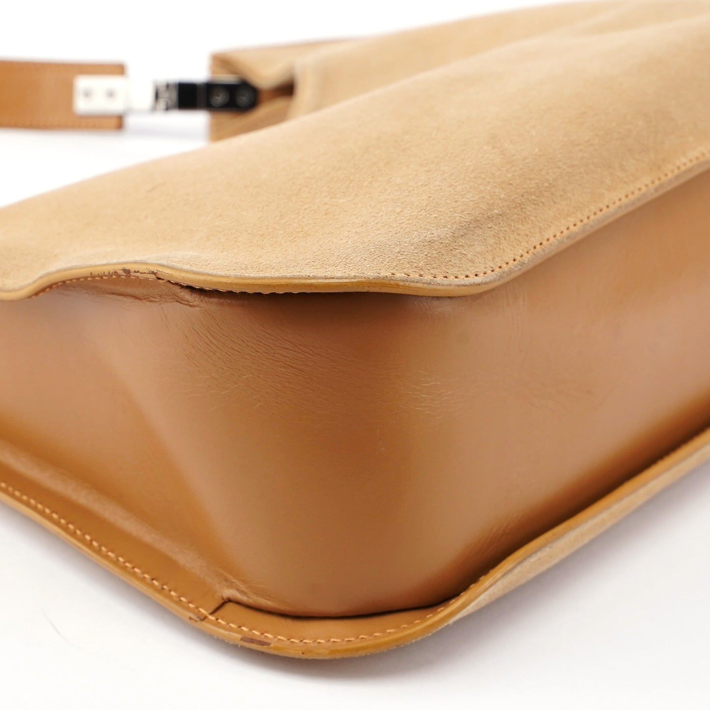 Beige Suede Shoulder Bag