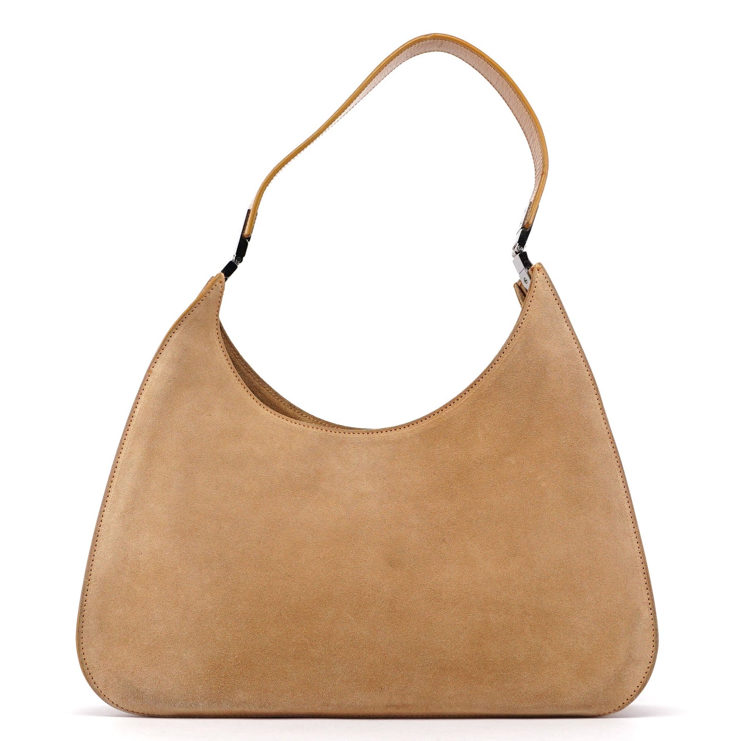 Beige Suede Shoulder Bag