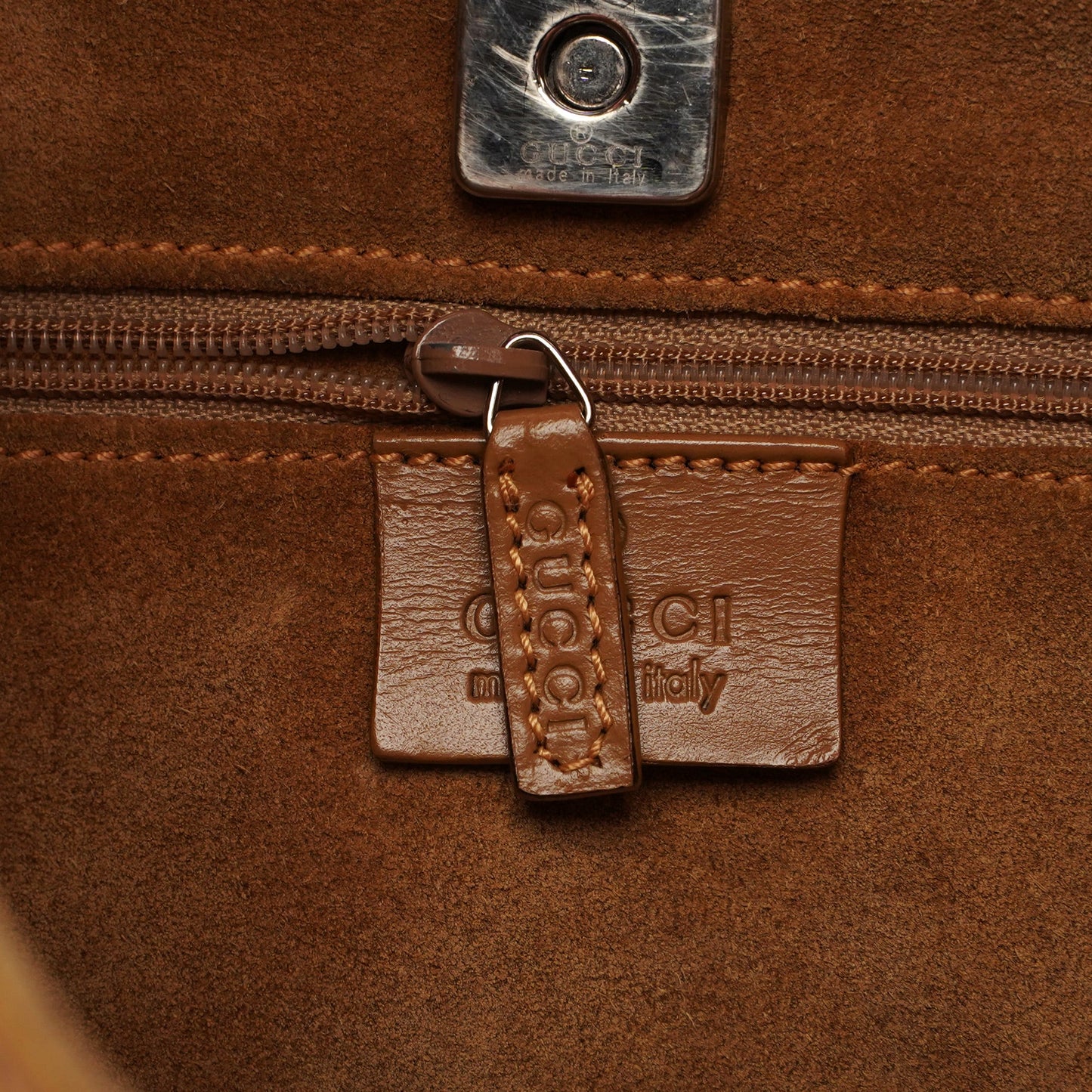 Beige Suede Shoulder Bag