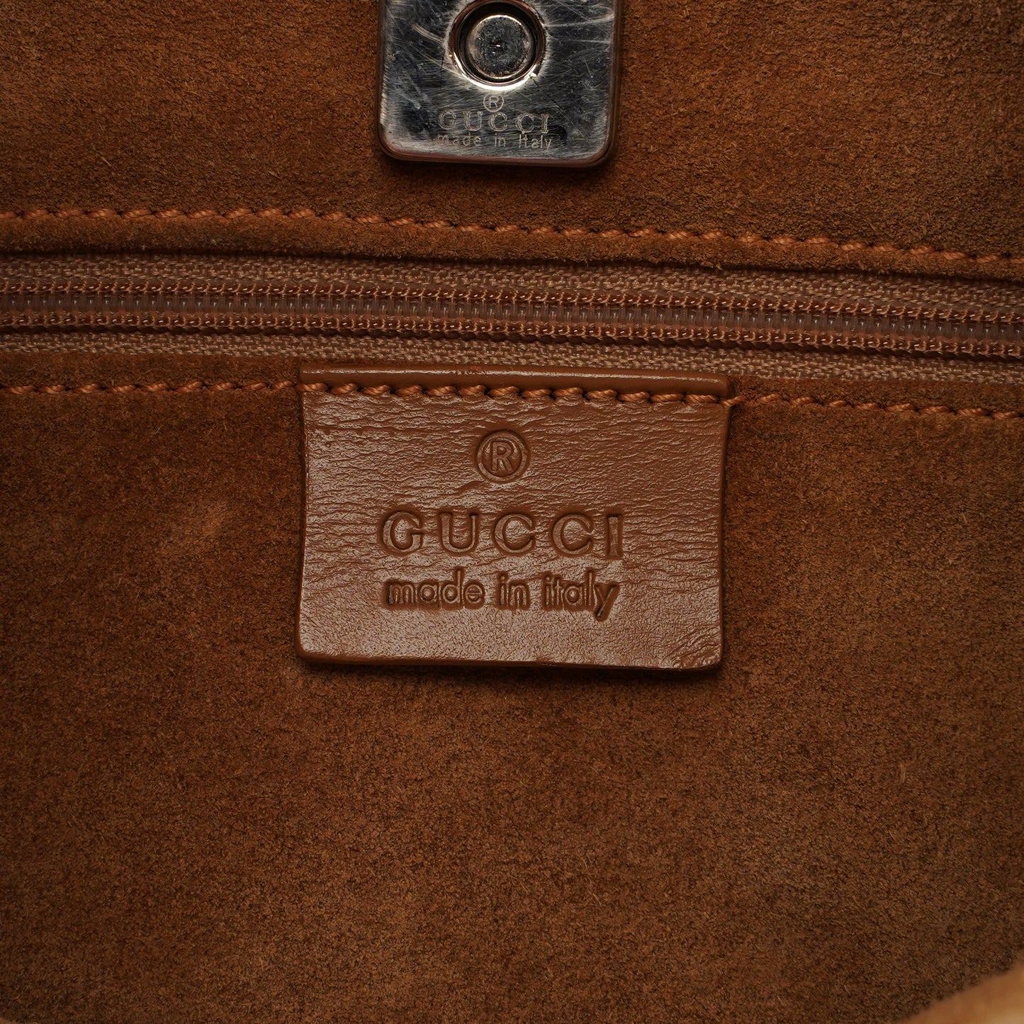 Beige Suede Shoulder Bag