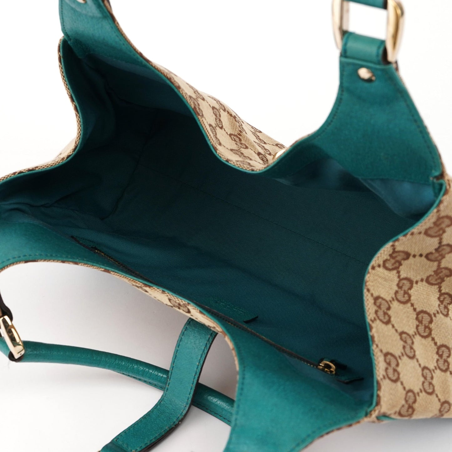 Beige Turquoise GG Jackie Shoulder Bag