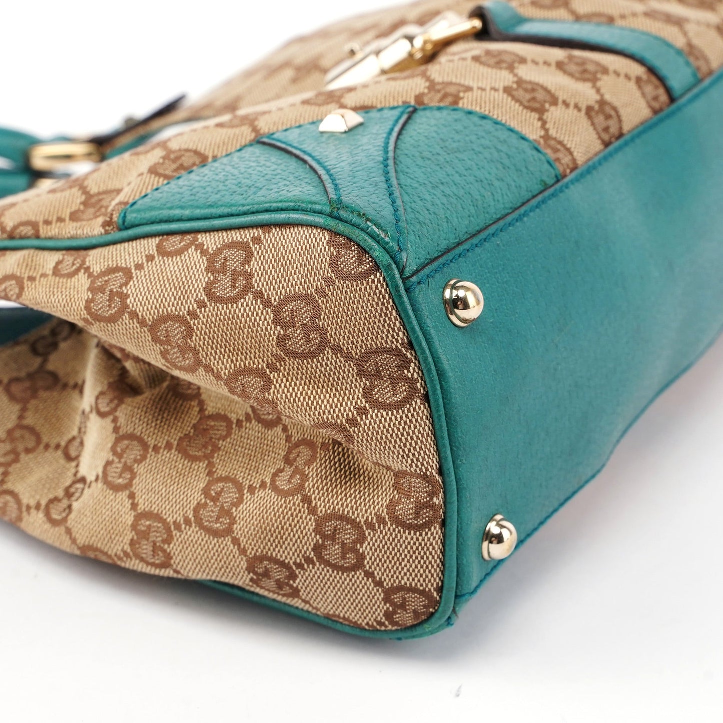 Beige Turquoise GG Jackie Shoulder Bag