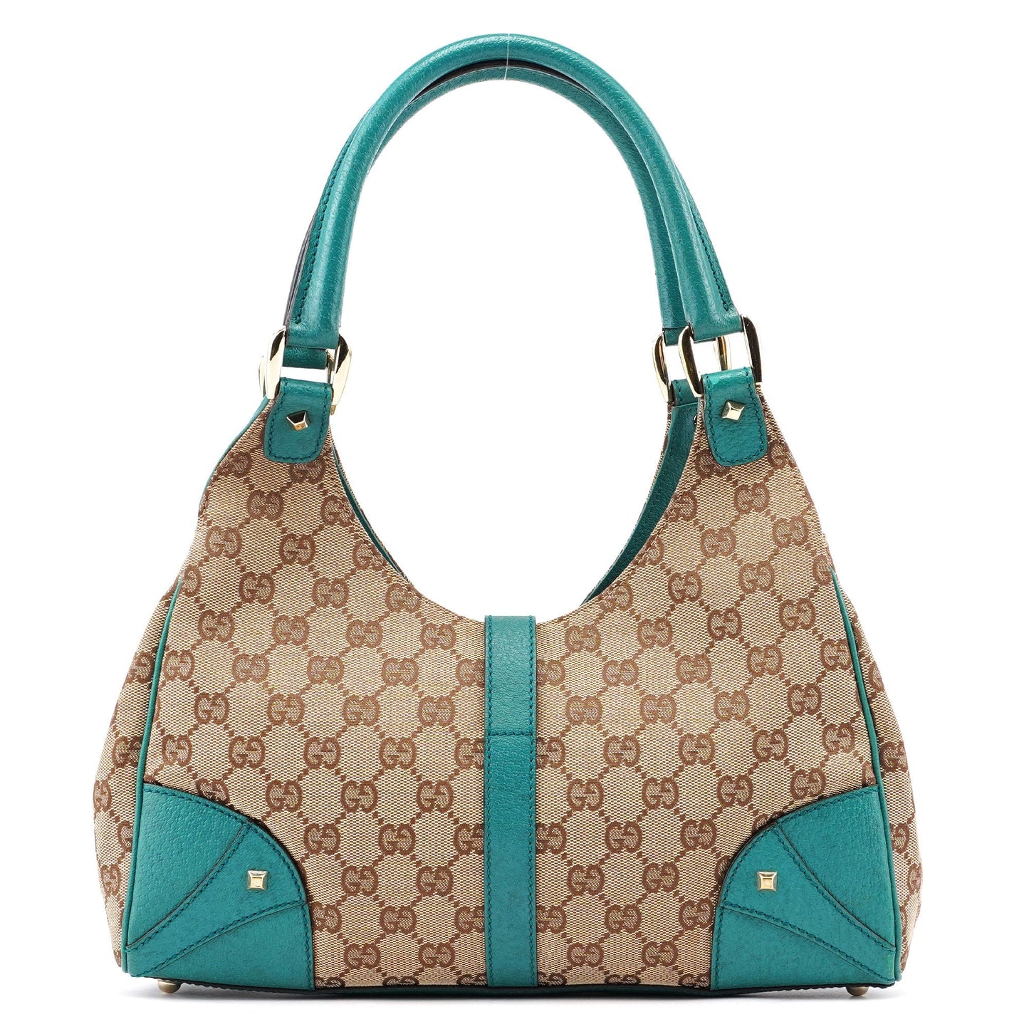 Beige Turquoise GG Jackie Shoulder Bag