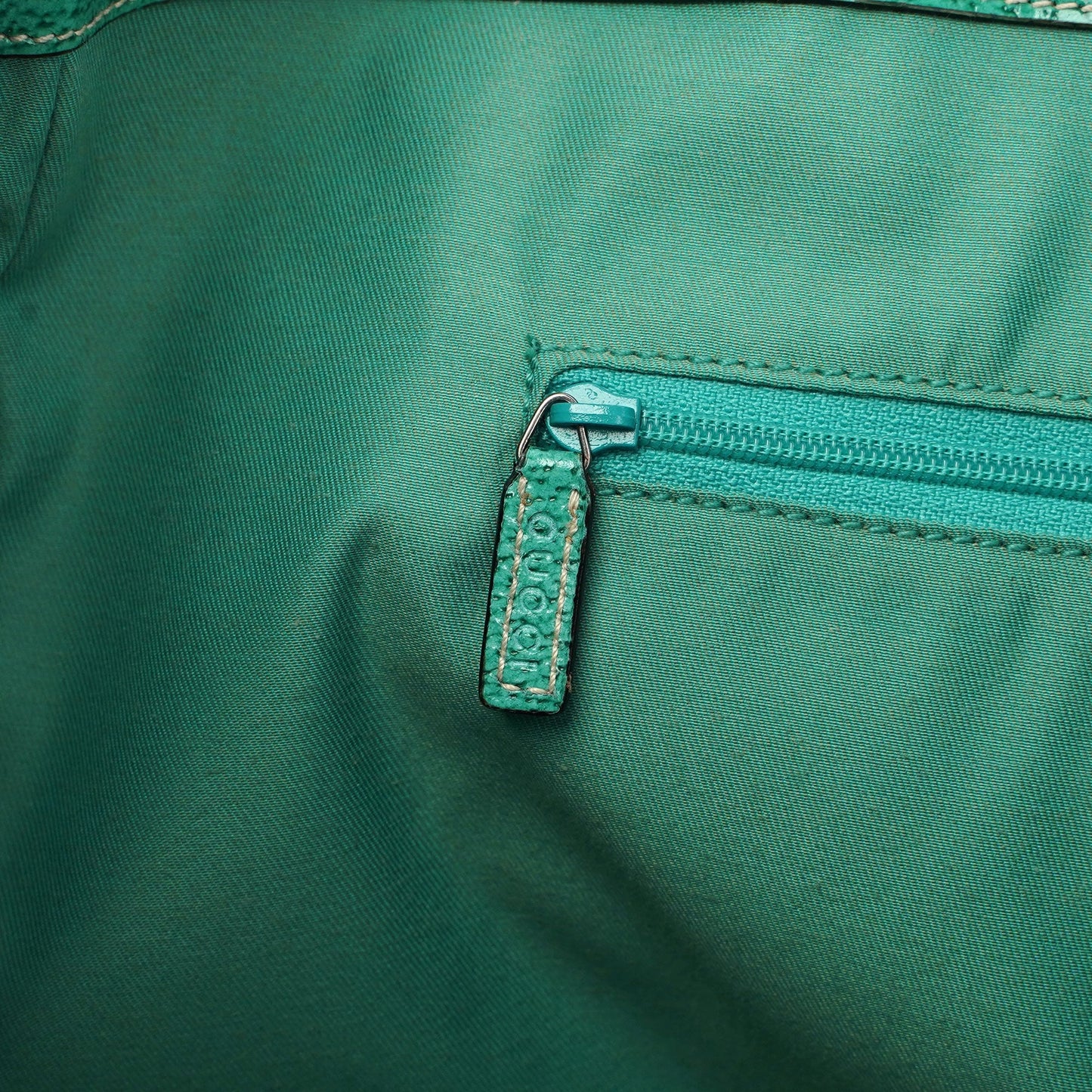 Beige Turquoise GG Tote Bag