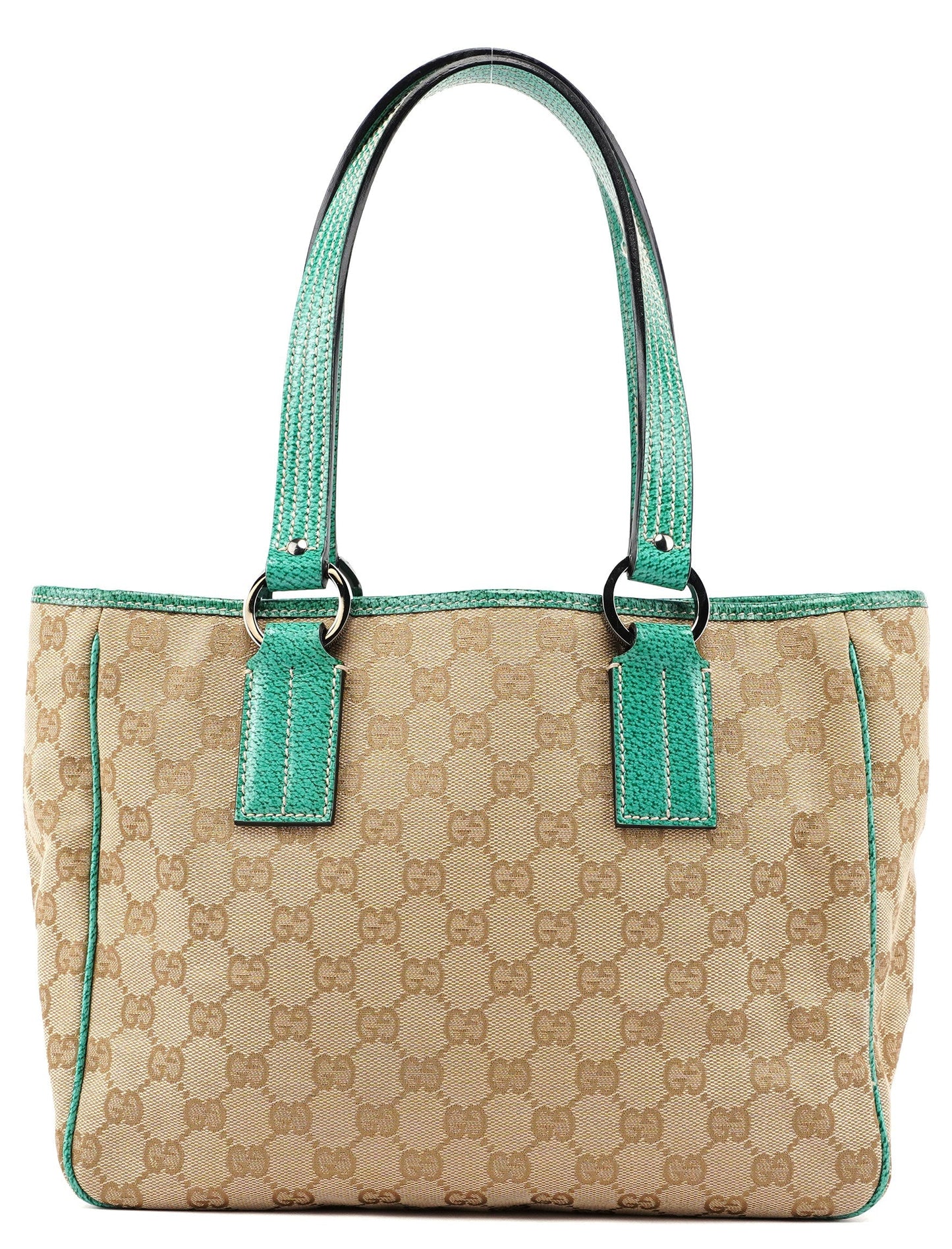 Beige Turquoise GG Tote Bag