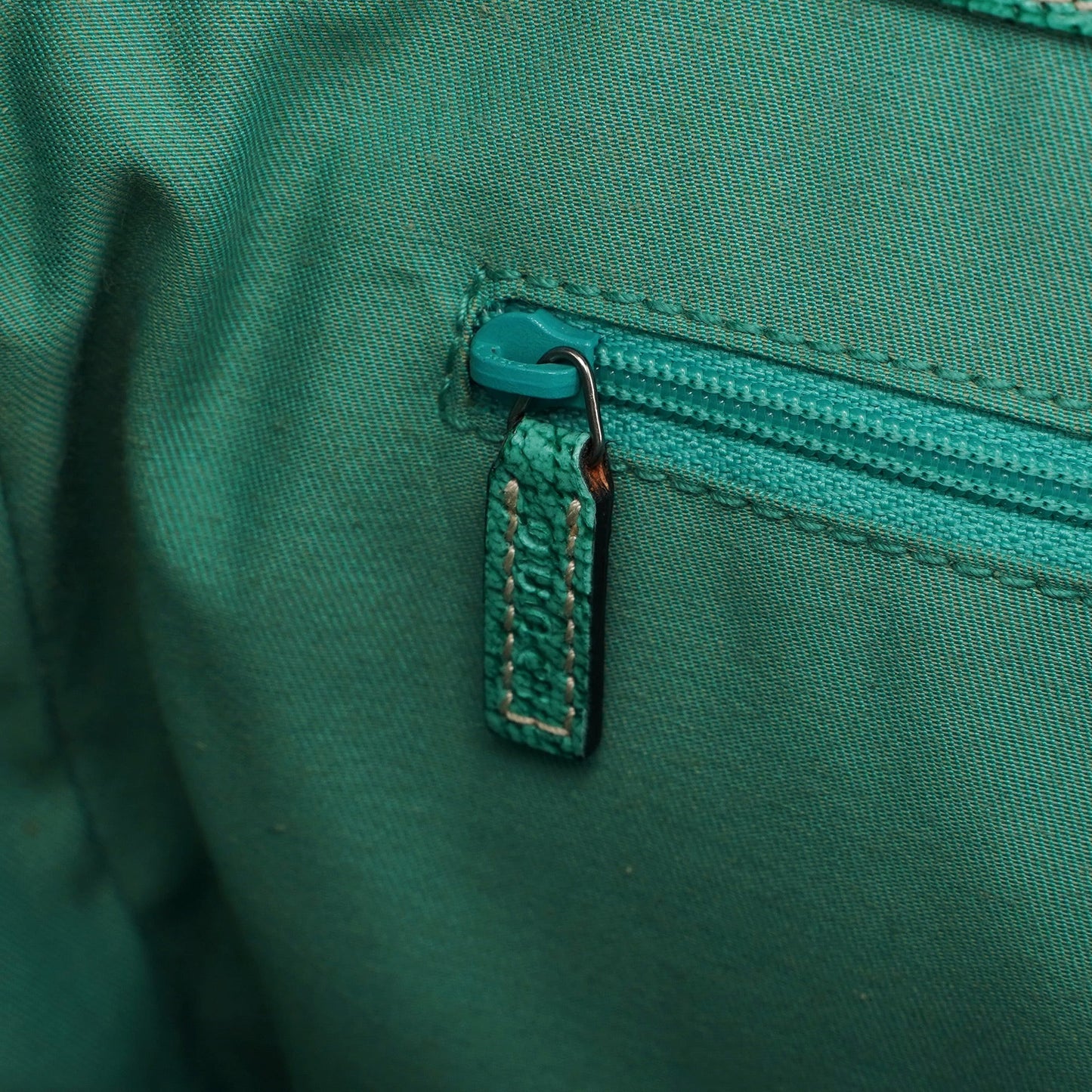 Beige Turquoise GG Tote Bag