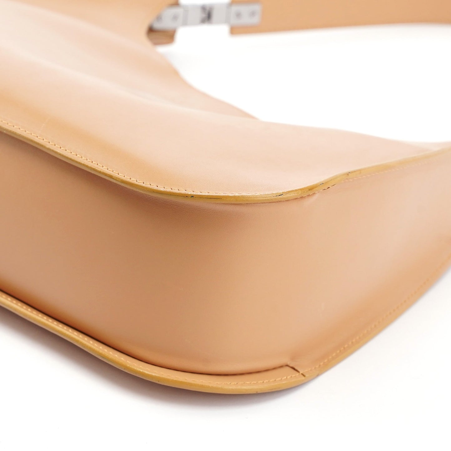 Beige Vitello Leather Shoulder Bag