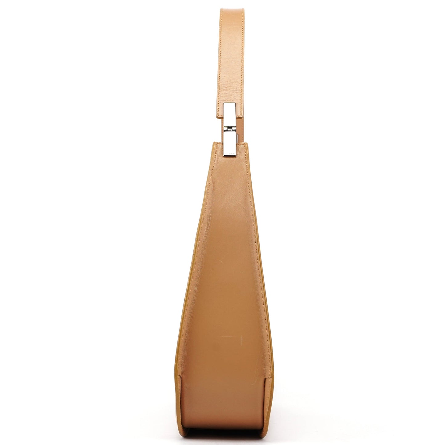 Beige Vitello Leather Shoulder Bag