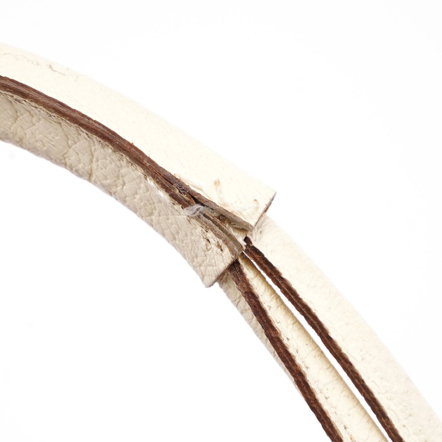 Beige White Canvas Shoulder Bag