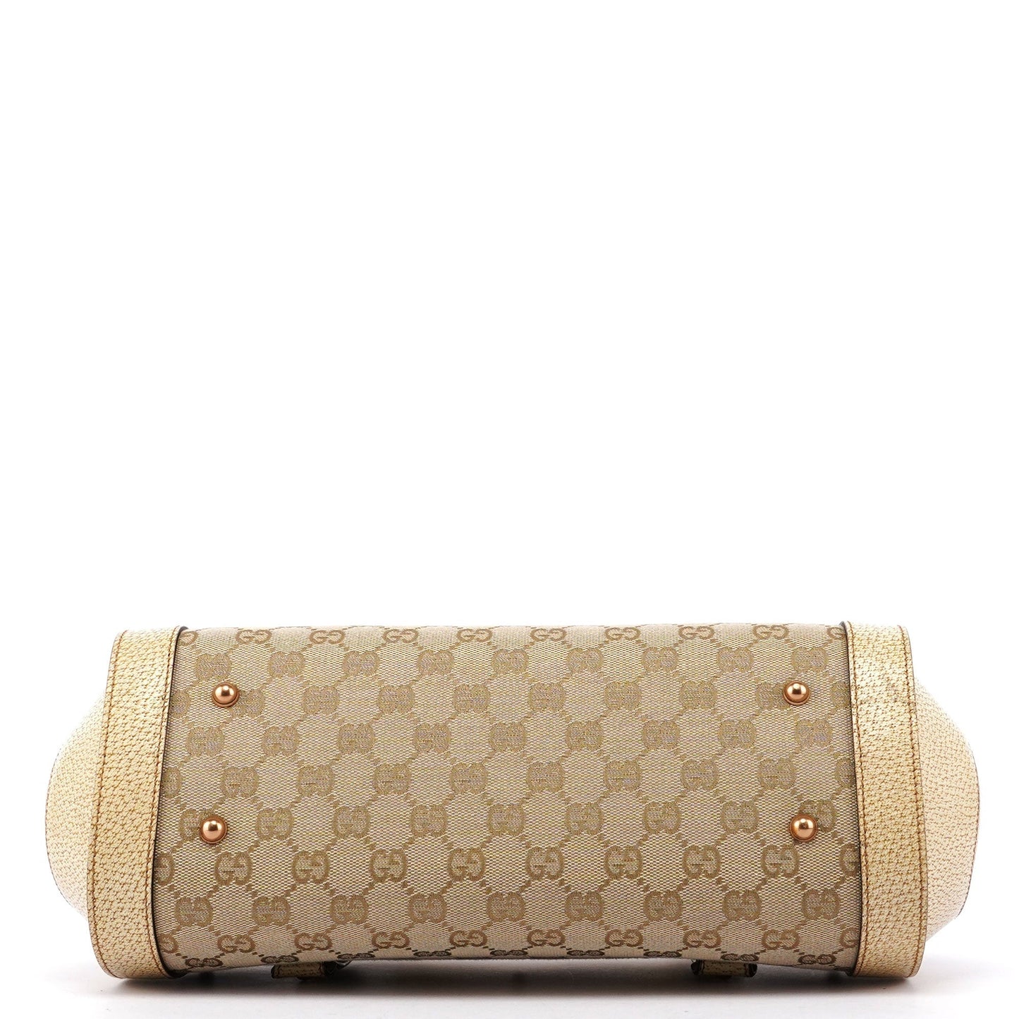 Beige White GG Bamboo Bag