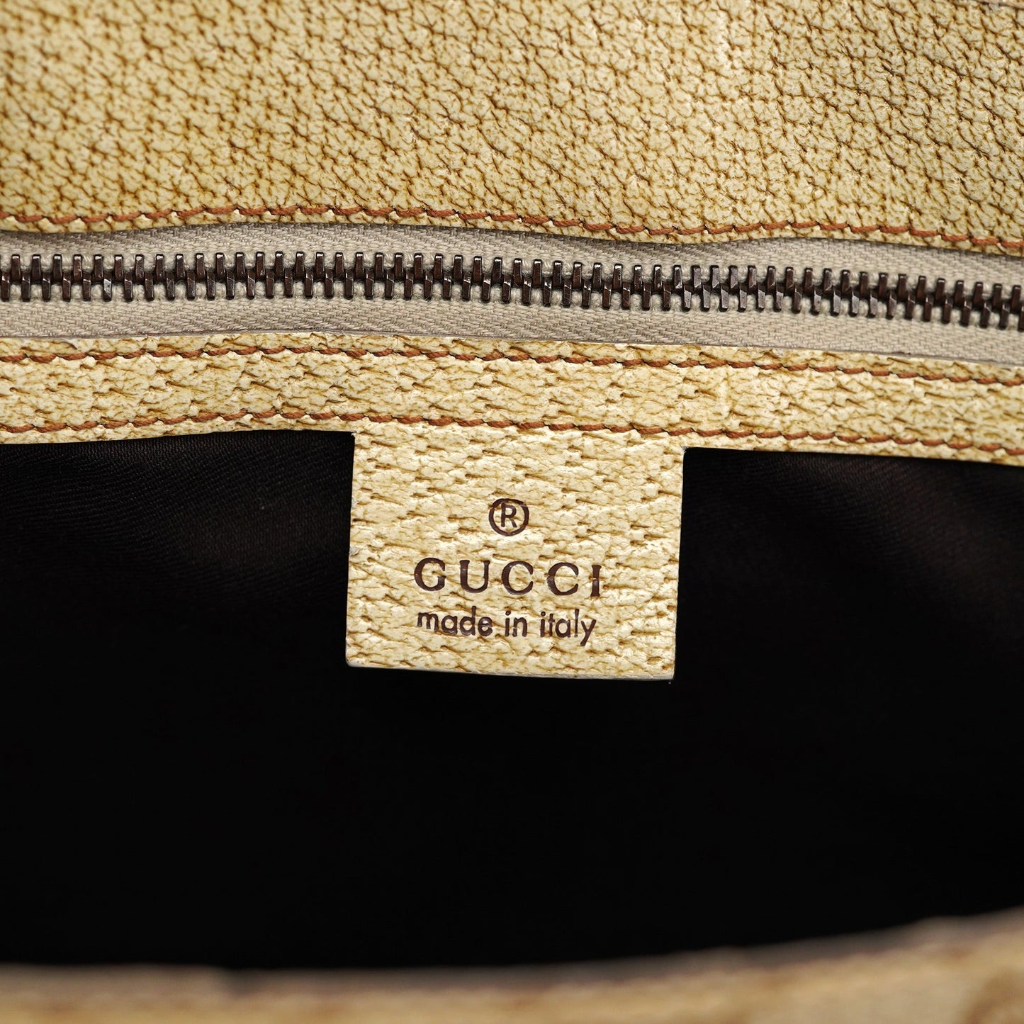 Beige White GG Turnlock Tote Bag