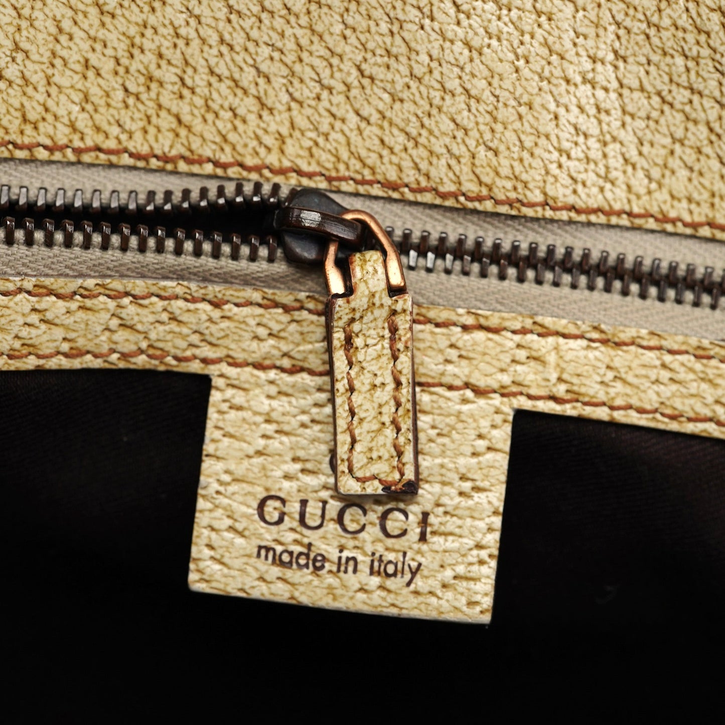 Beige White GG Turnlock Tote Bag