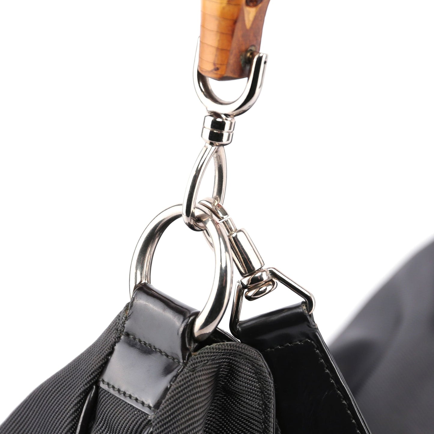 Black Bamboo Shoulder Bag 2Way