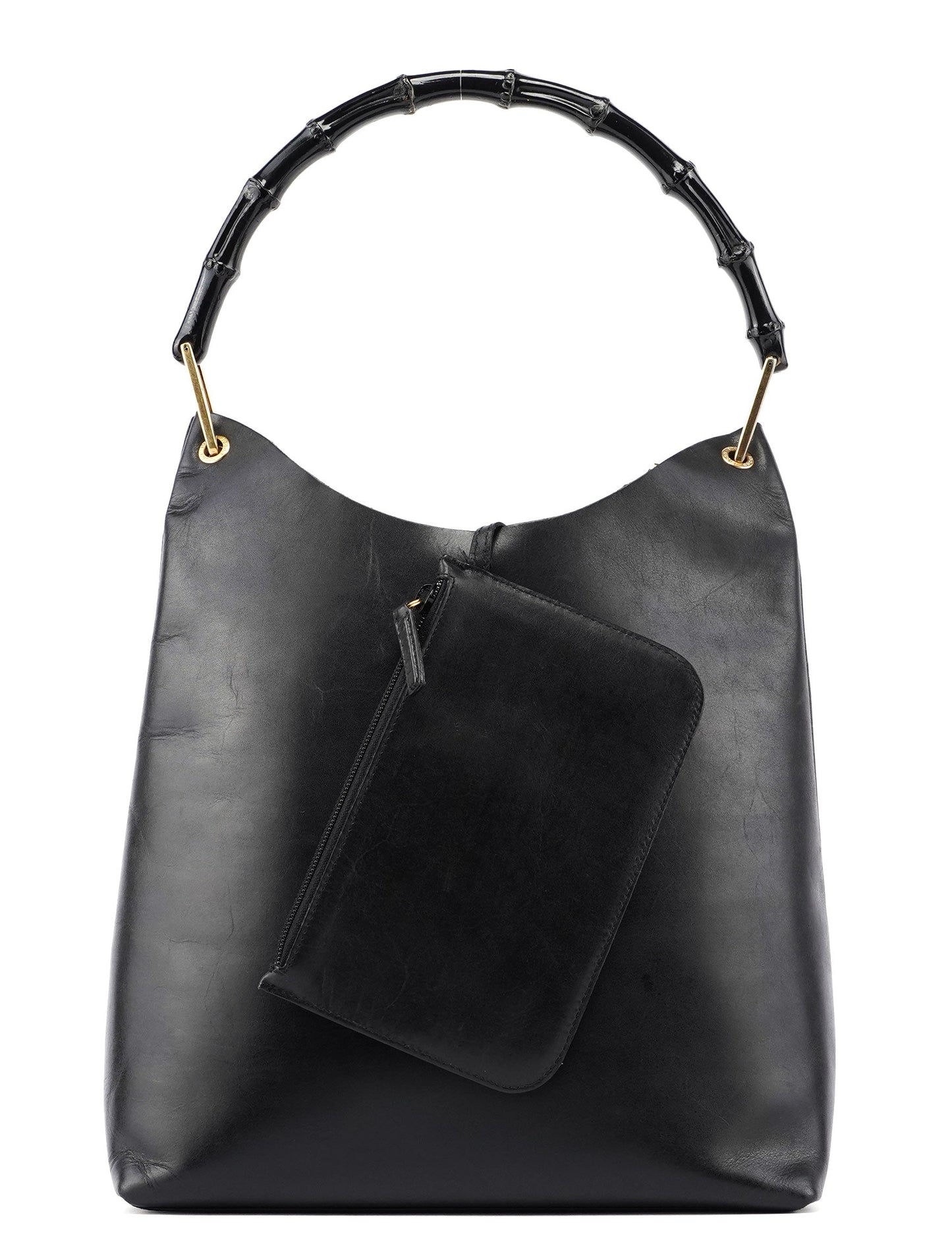Black Bamboo Shoulder Bag