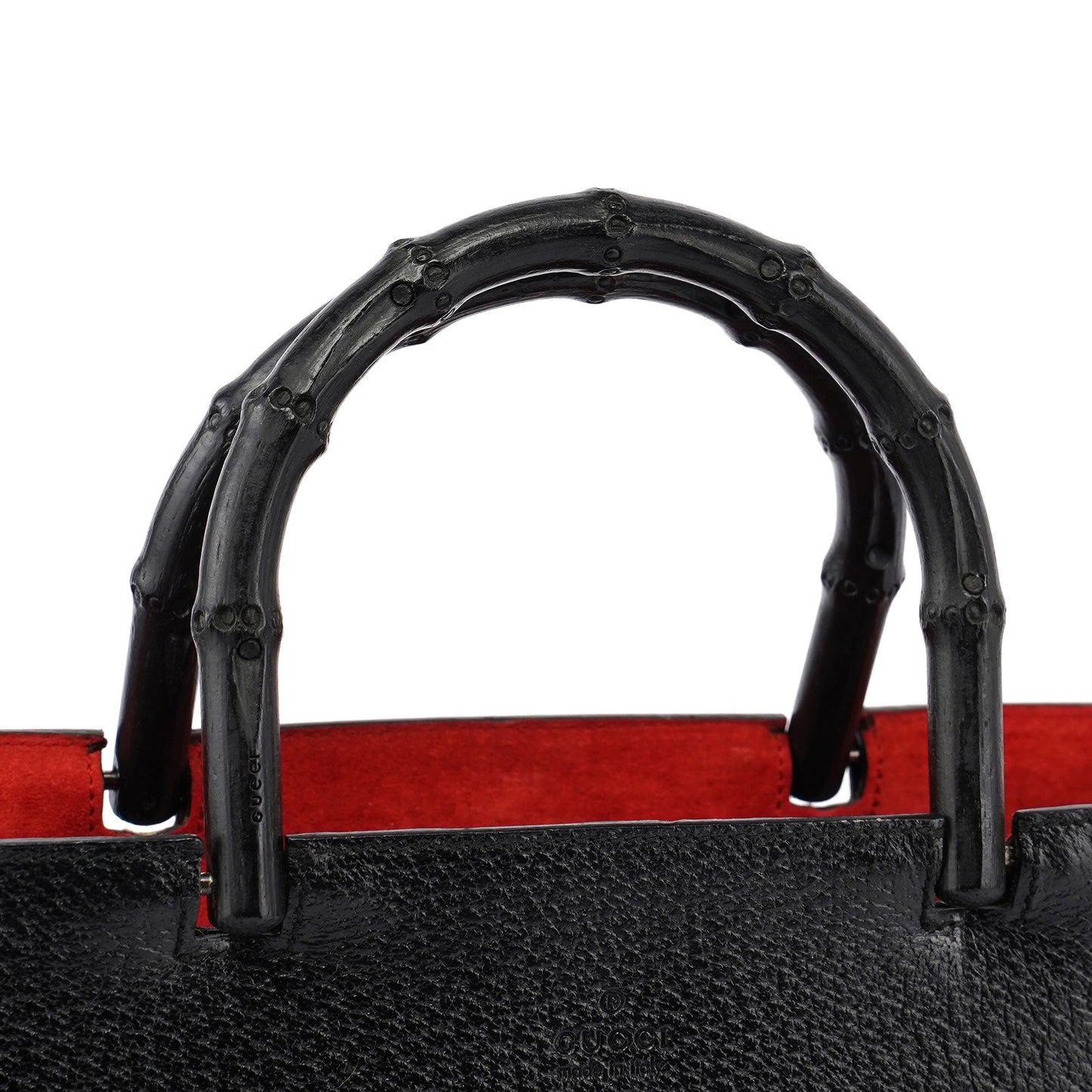 Black Bamboo Tote Red Int