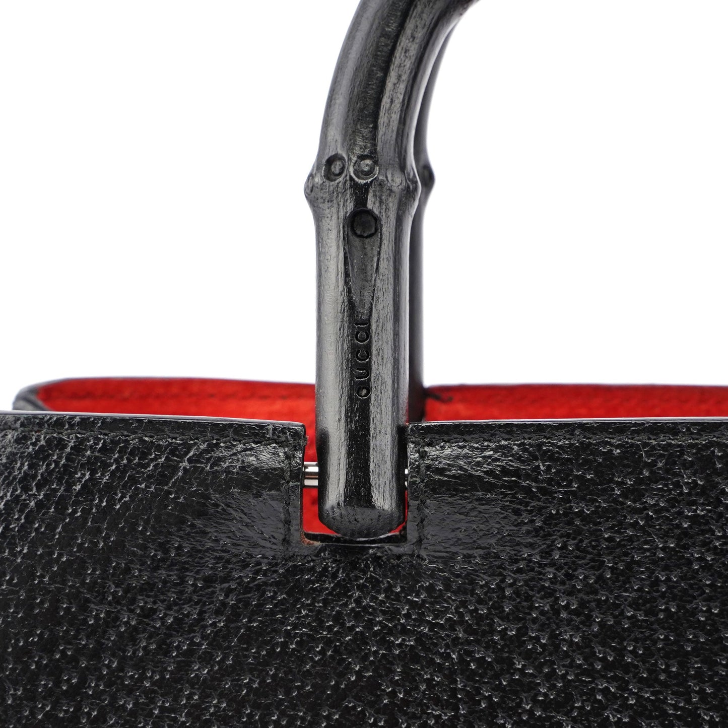 Black Bamboo Tote Red Int