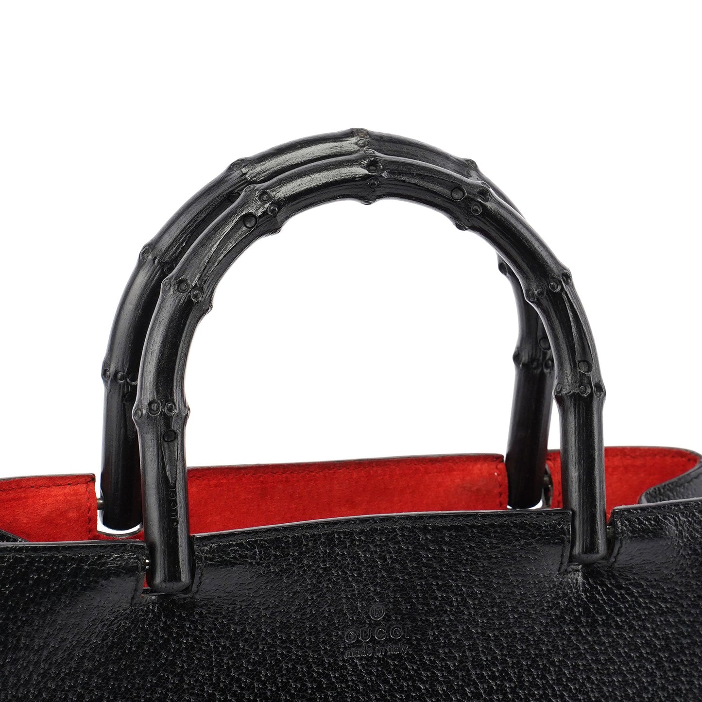 Black Bamboo Tote Red Int