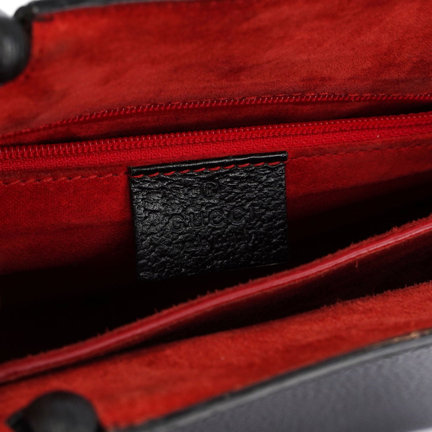 Black Bamboo Tote Red Int