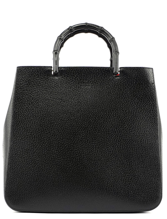 Black Bamboo Tote Red Int