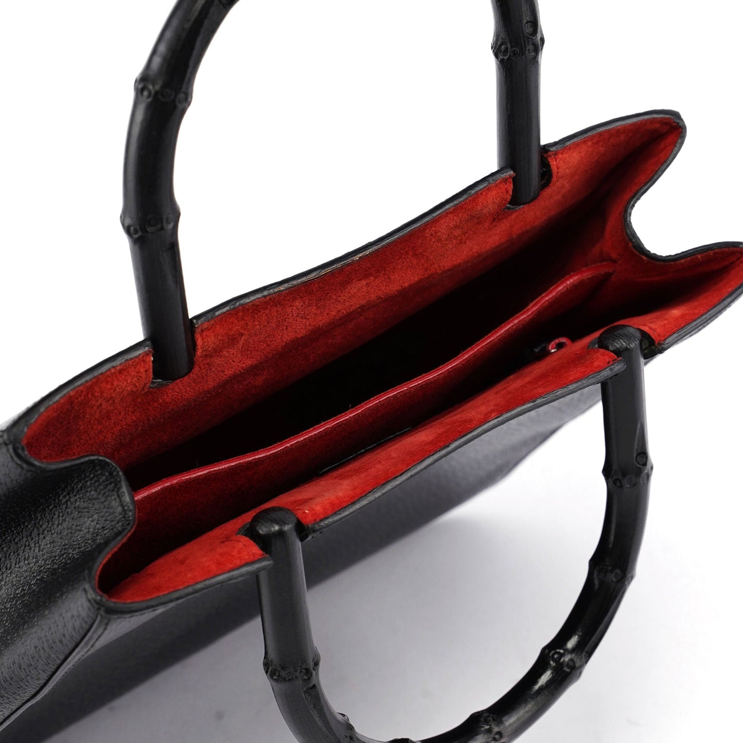 Black Bamboo Tote Red Int