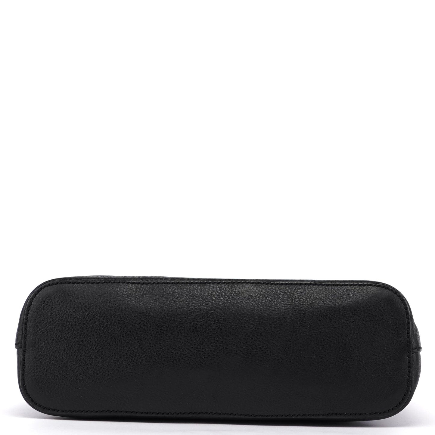 Black Buffalo Leather Hobo Shoulder Bag