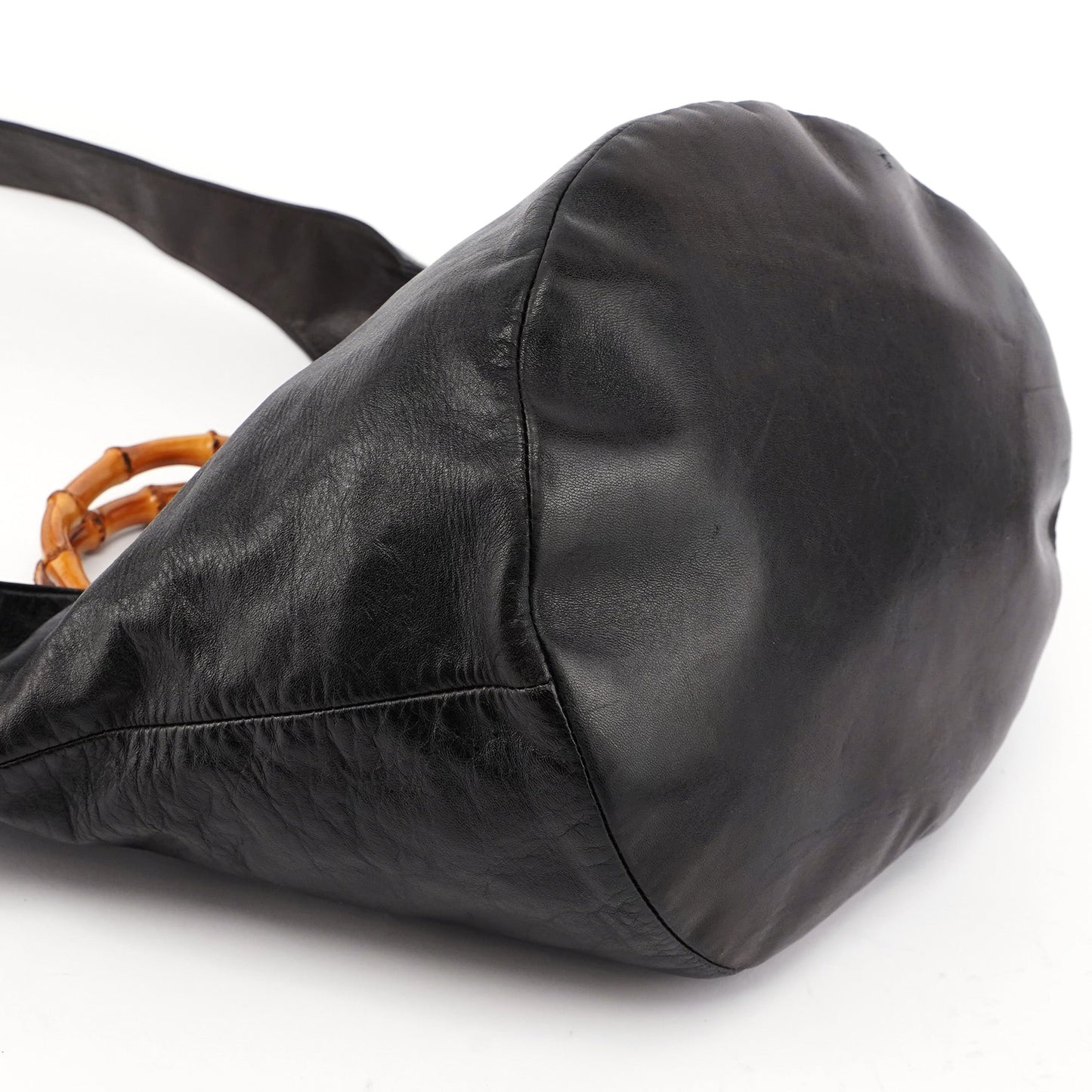 Black Calfskin Bamboo 2-Way Bag