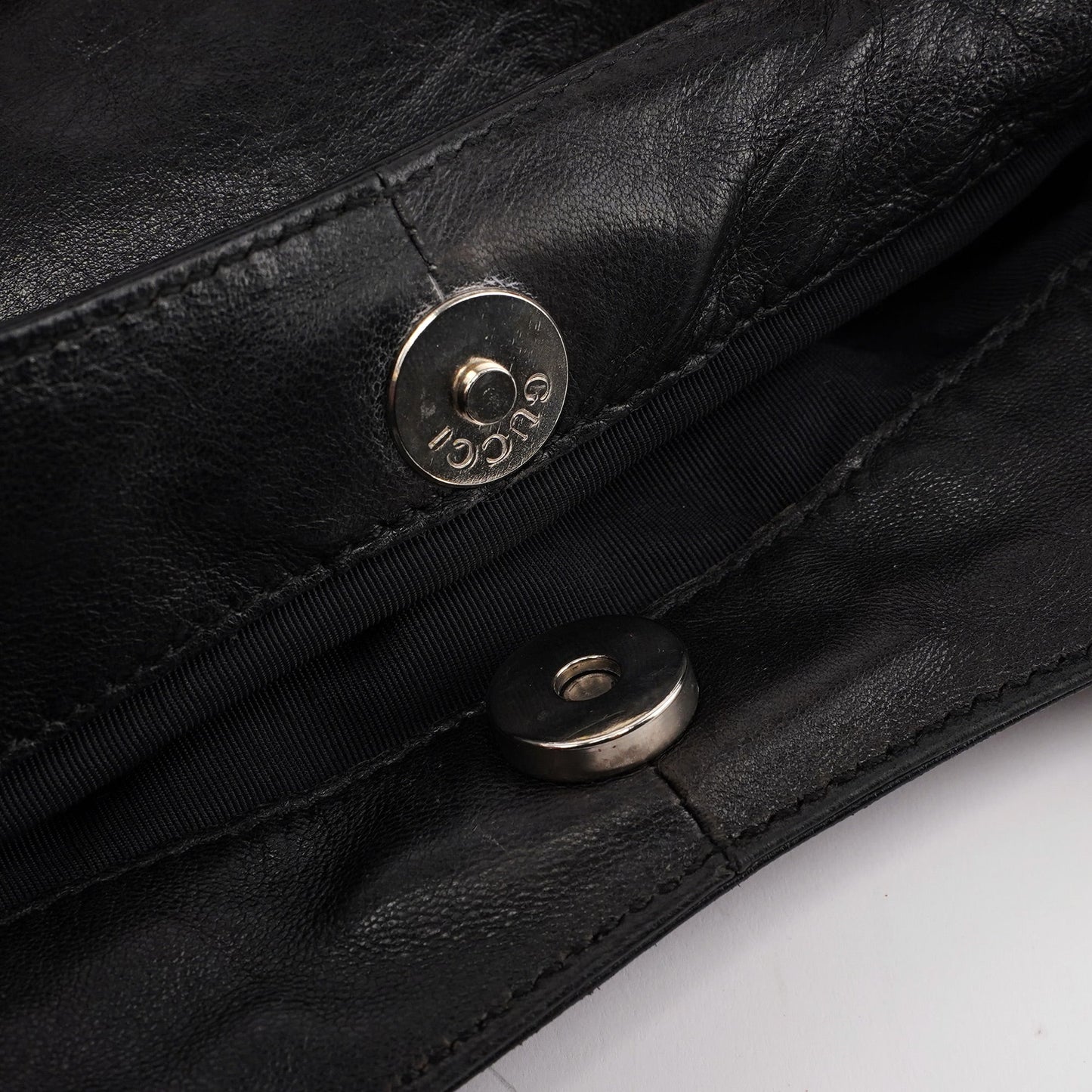 Black Calfskin Bamboo 2-Way Bag