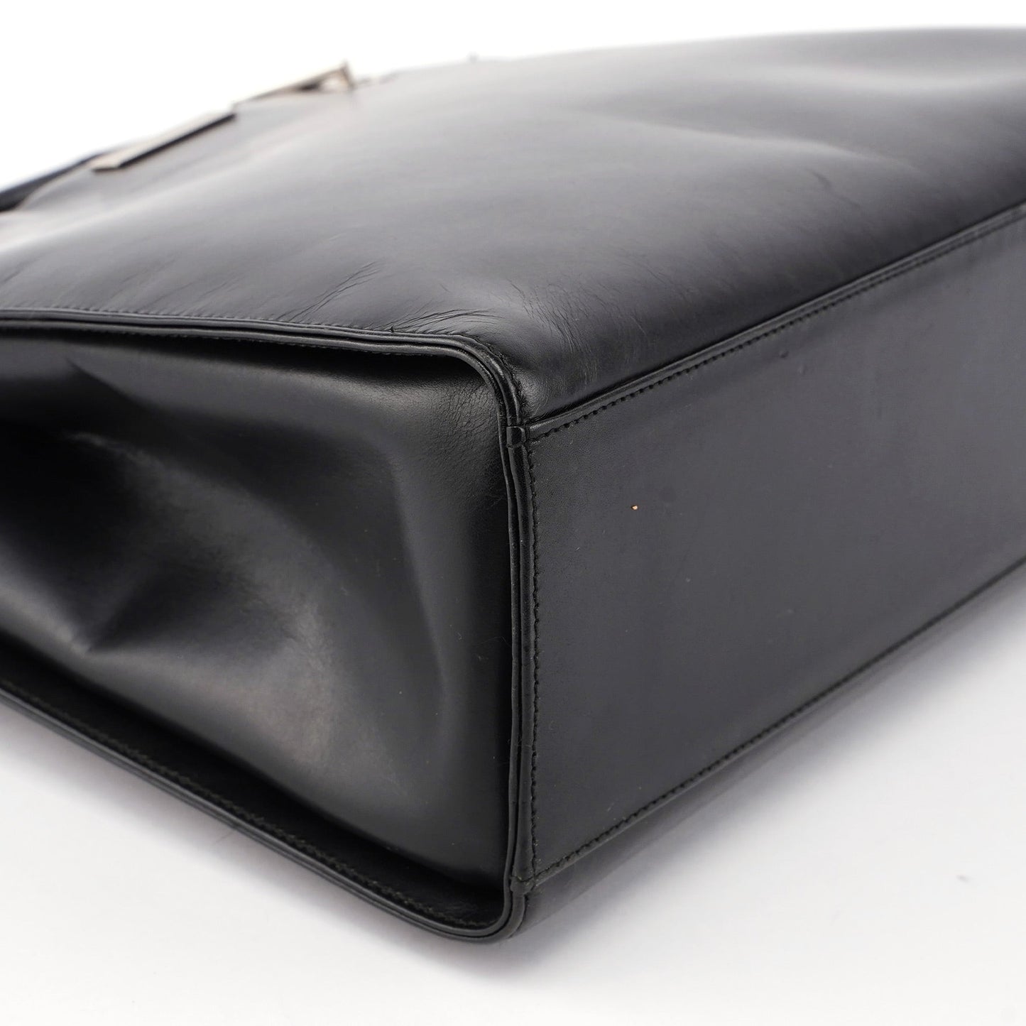 Black Calfskin Bamboo 2-Way Tote