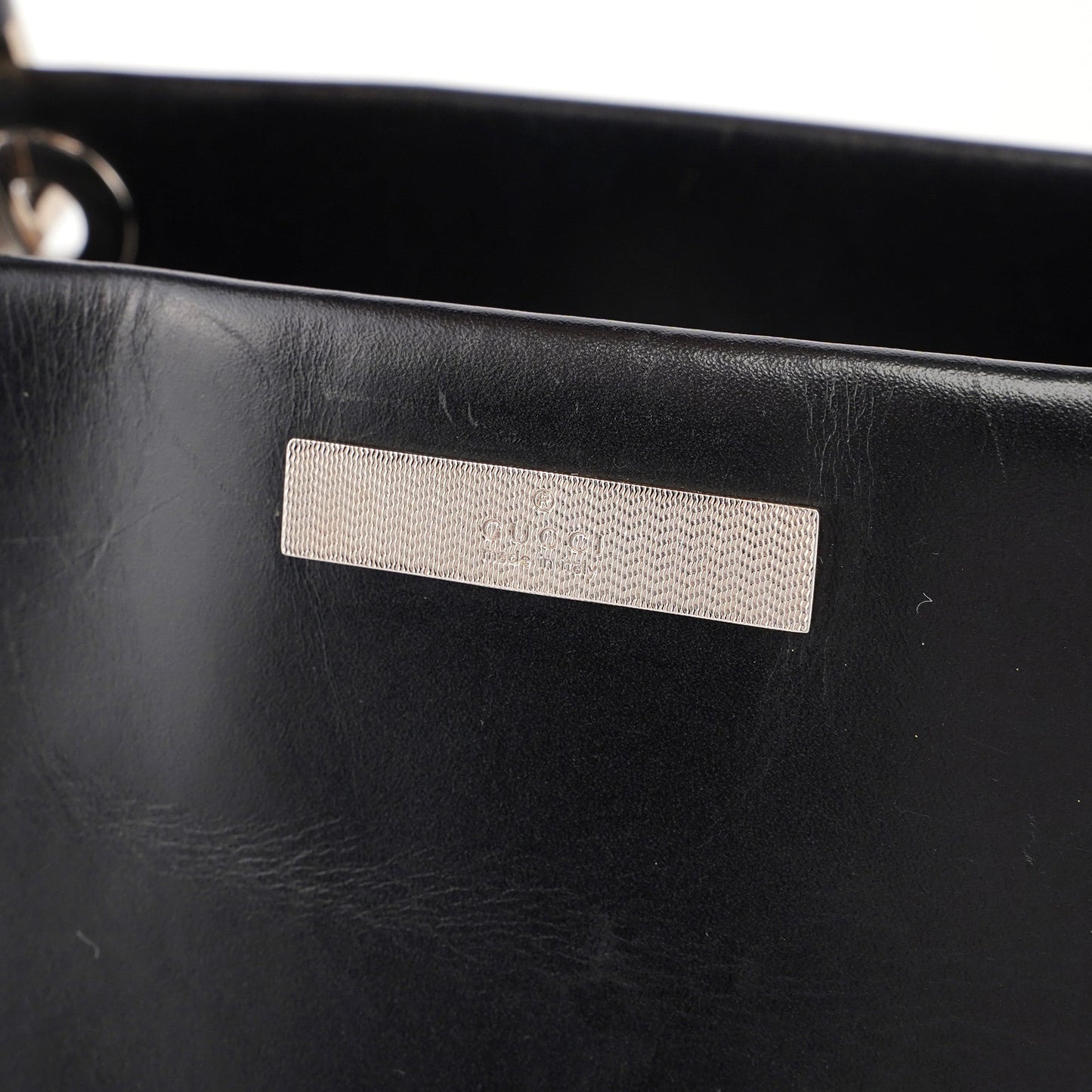 Black Calfskin Bamboo 2-Way Tote