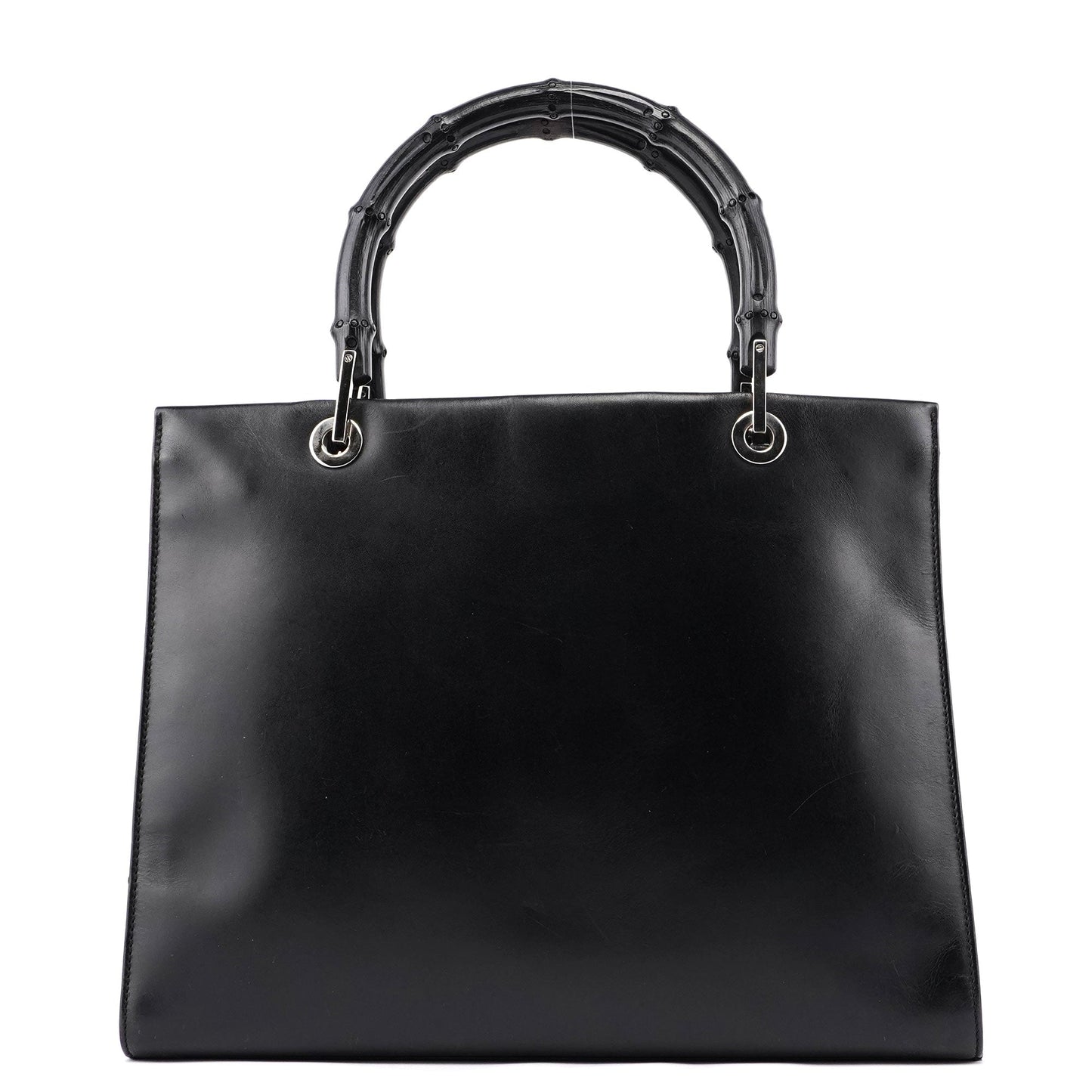 Black Calfskin Bamboo 2-Way Tote