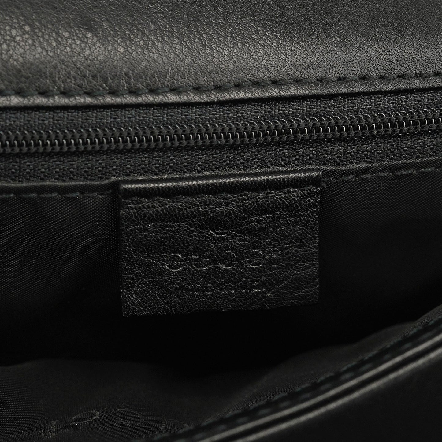 Black Calfskin Bamboo Flap Shoulder Bag