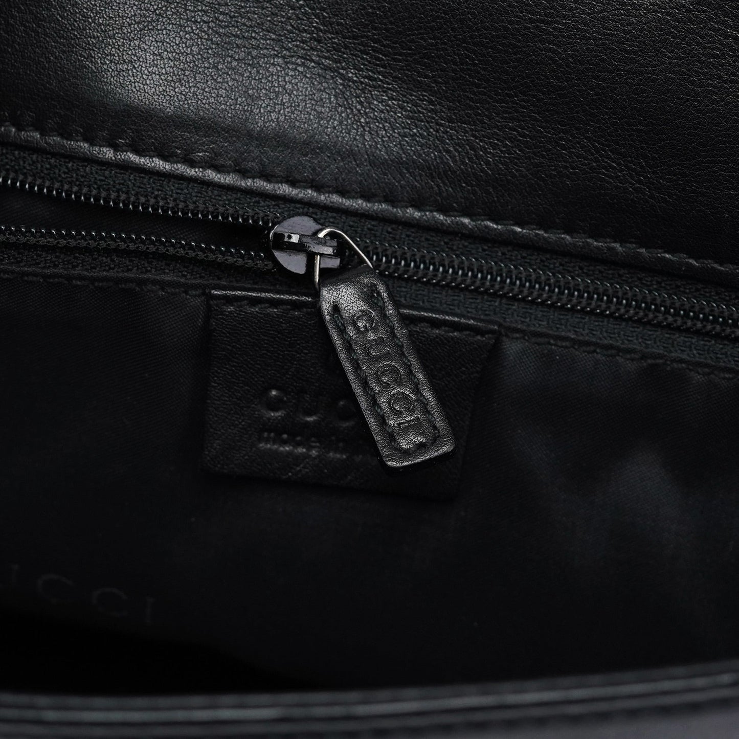 Black Calfskin Bamboo Flap Shoulder Bag