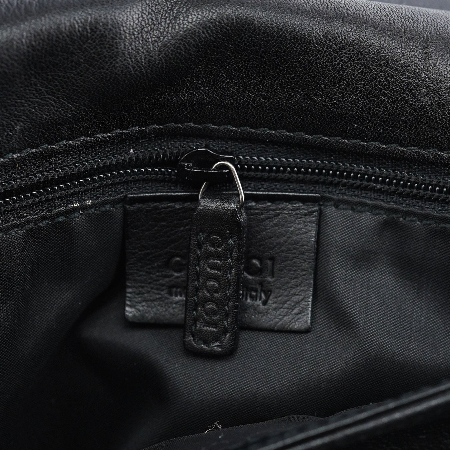 Black Calfskin Bamboo Flap Shoulder Bag