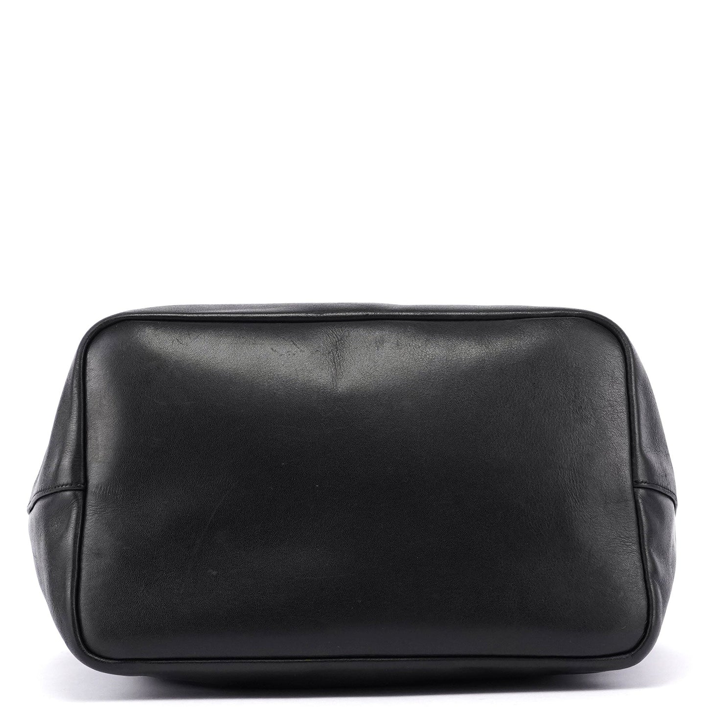 Black Calfskin Bamboo Shoulder Bag