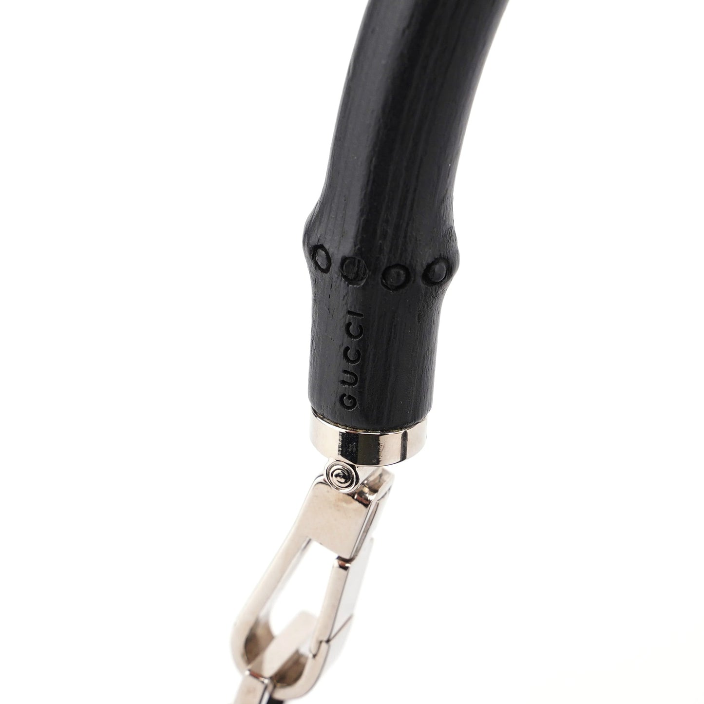 Black Calfskin Bamboo Shoulder Bag