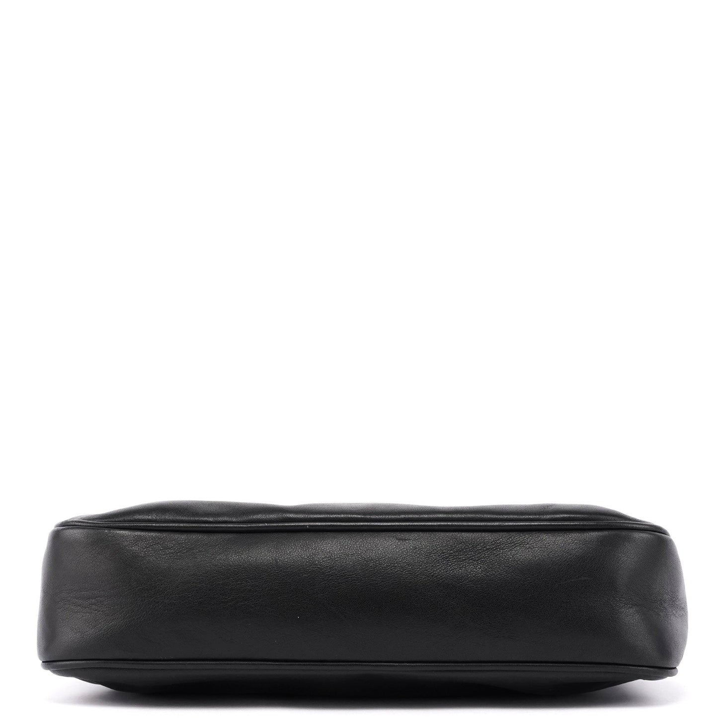 Black Calfskin Bamboo Shoulder Bag