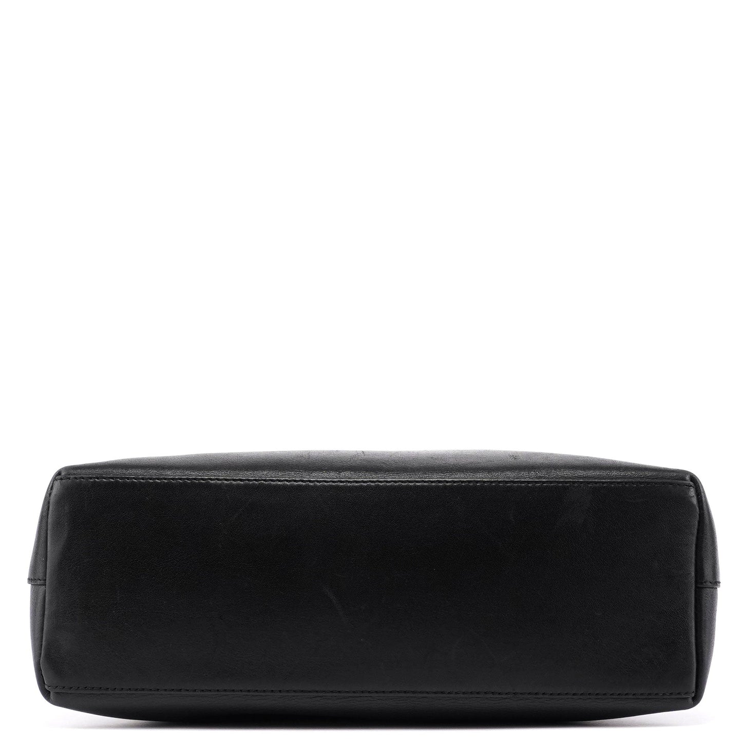 Black Calfskin Bamboo Shoulder Bag