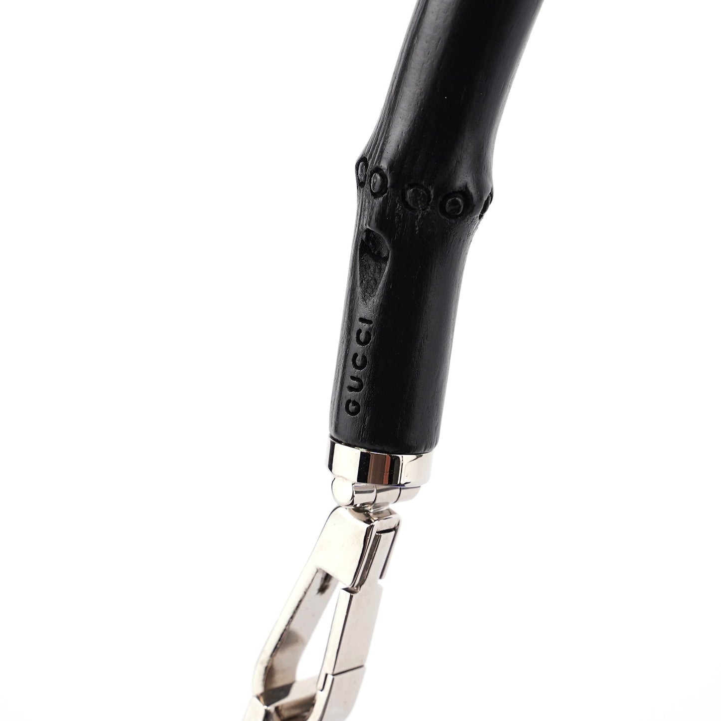 Black Calfskin Bamboo Shoulder Bag