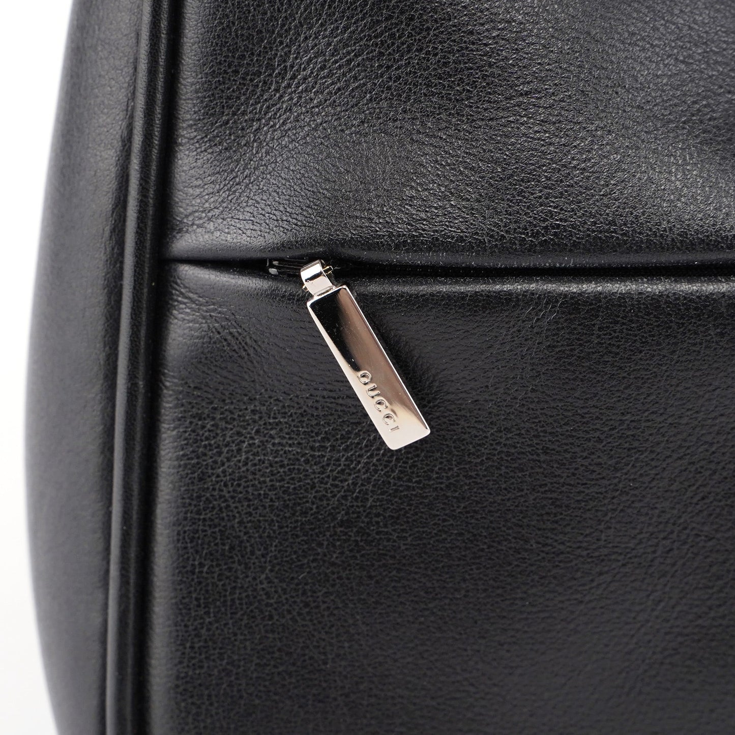 Black Calfskin Bamboo Shoulder Bag