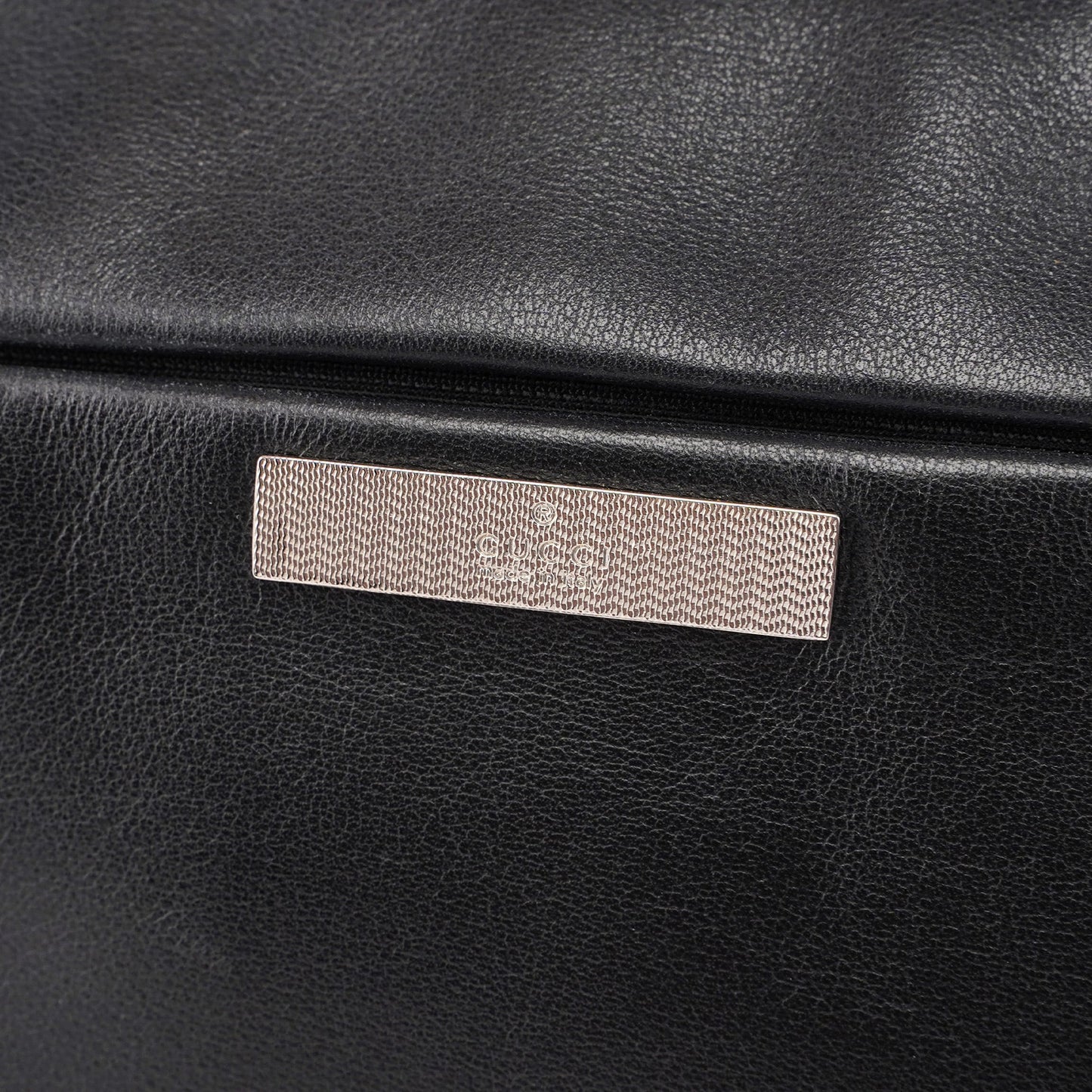 Black Calfskin Bamboo Shoulder Bag