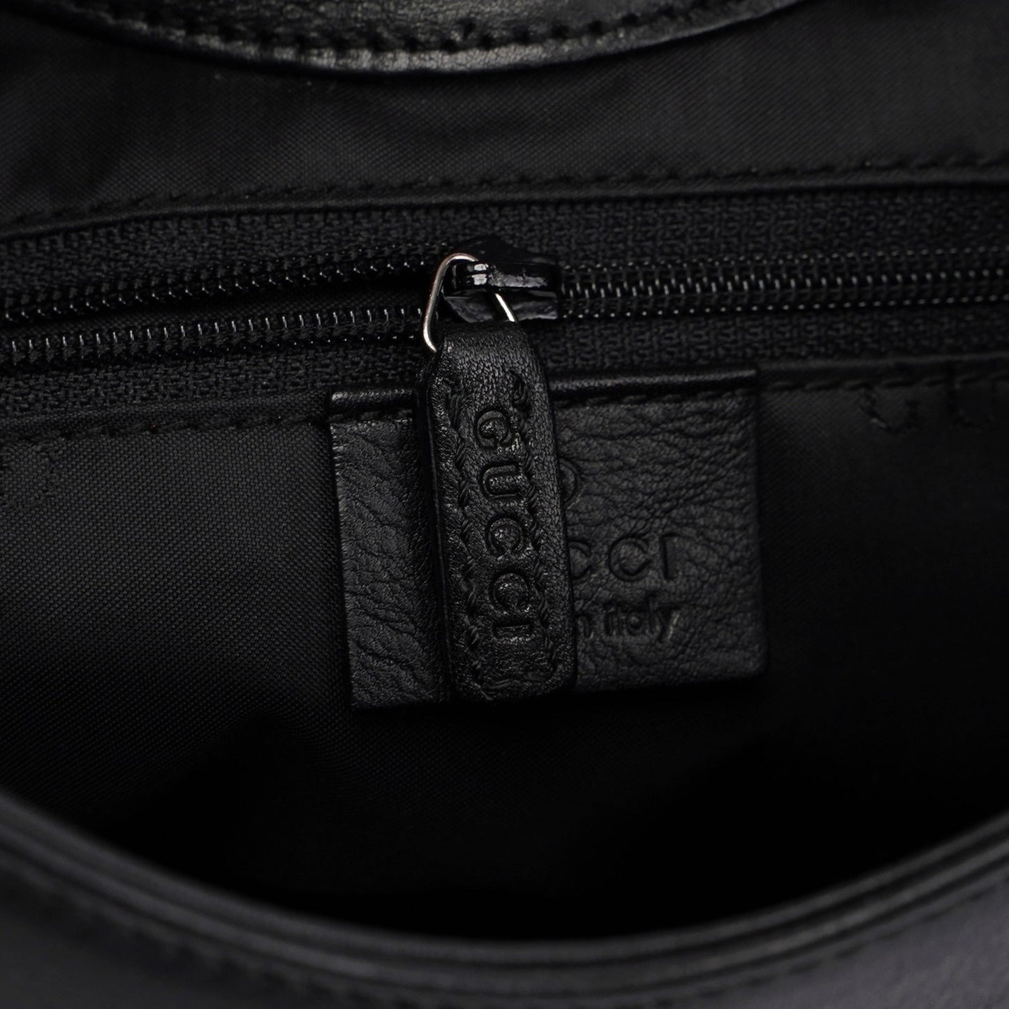 Black Calfskin Bamboo Shoulder Bag