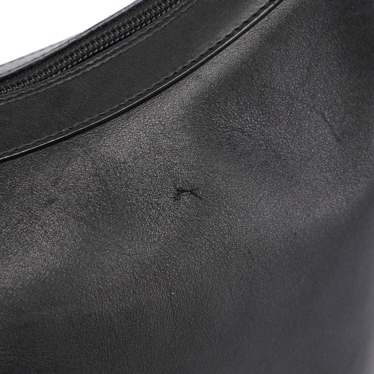 Black Calfskin Bamboo Shoulder Bag