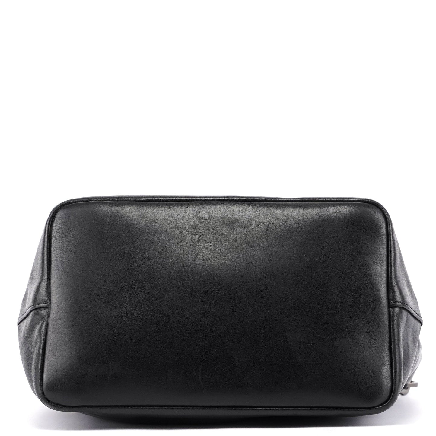Black Calfskin Bamboo Shoulder Bag