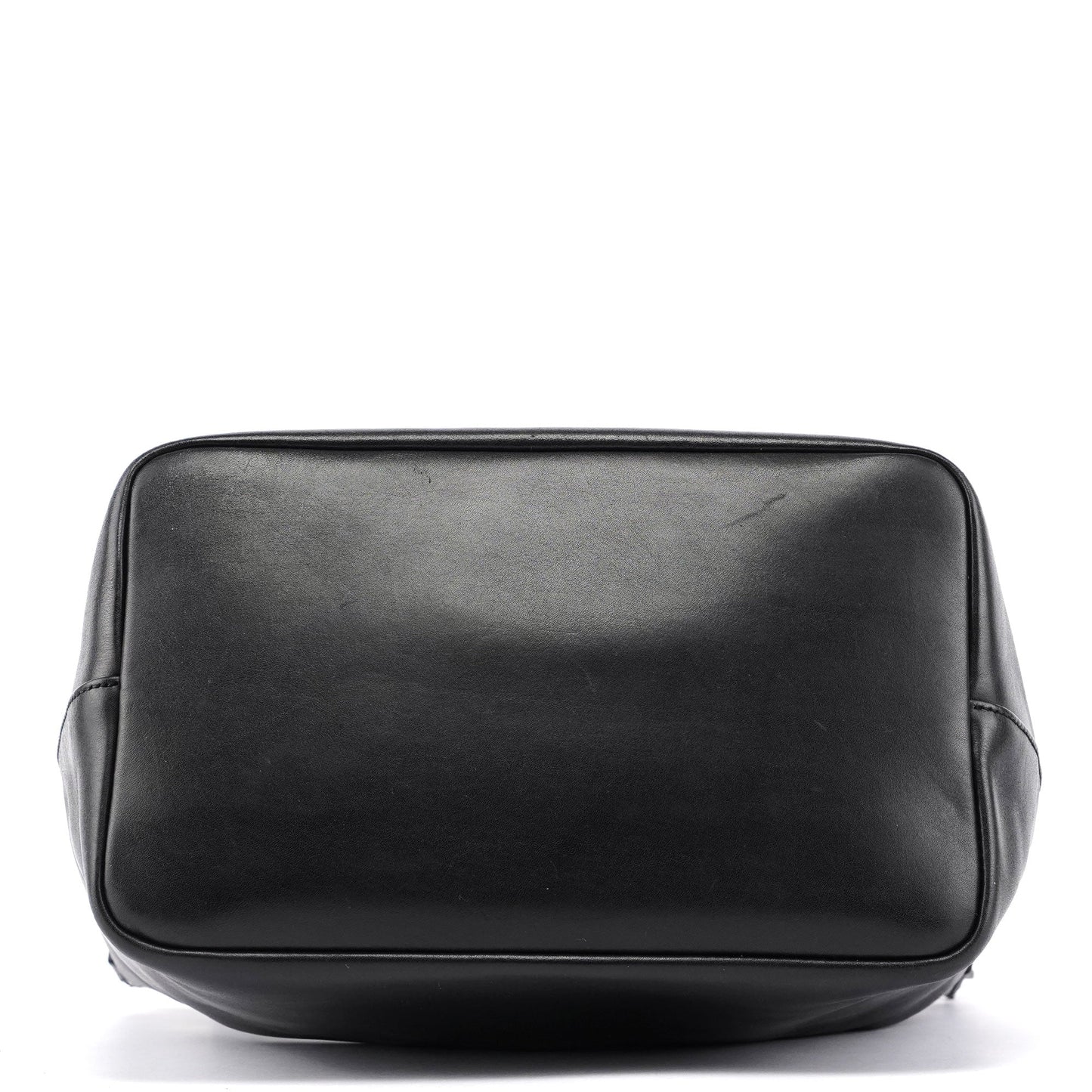 Black Calfskin Bamboo Shoulder Bag