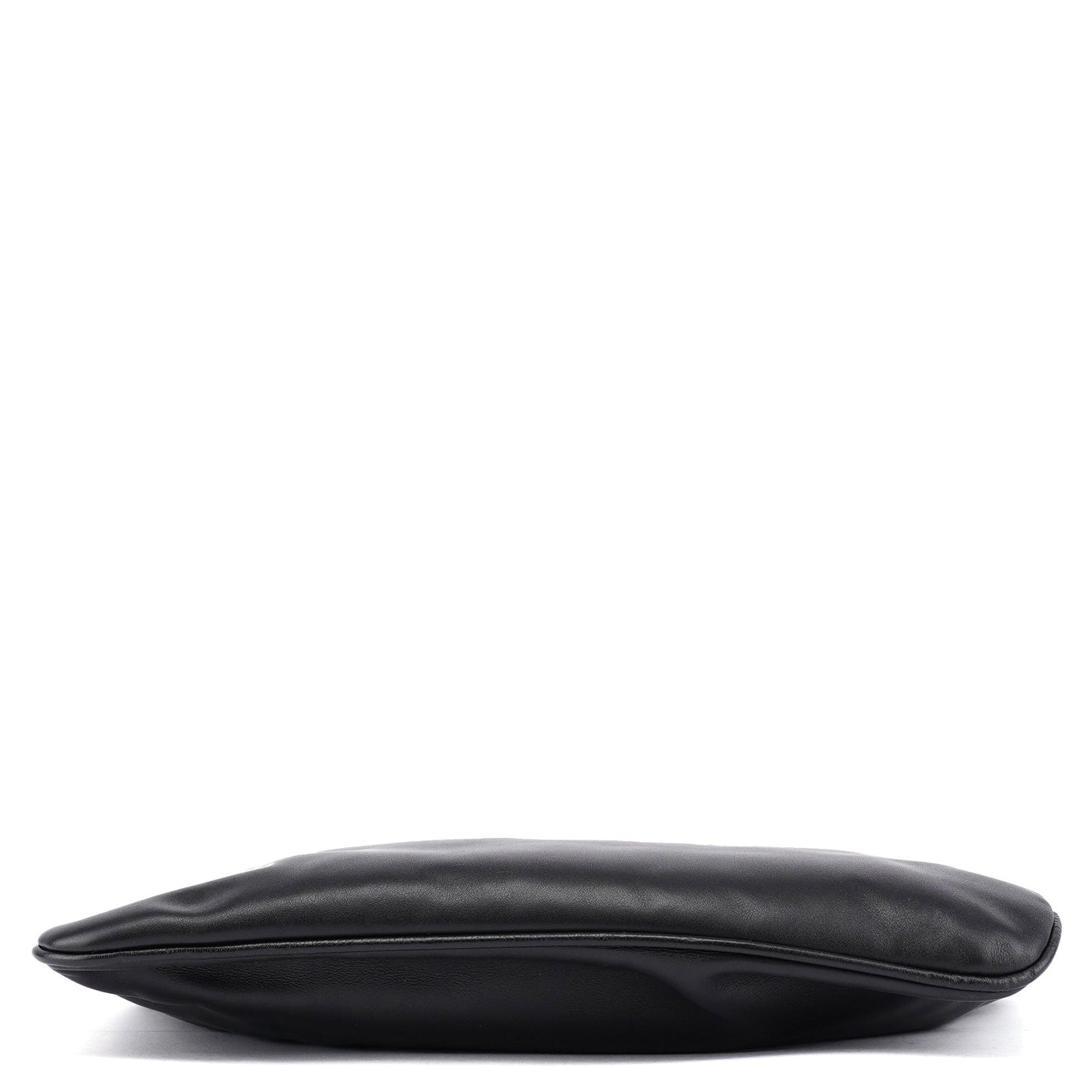 Black Calfskin Drawstring Chain Shoulder Bag